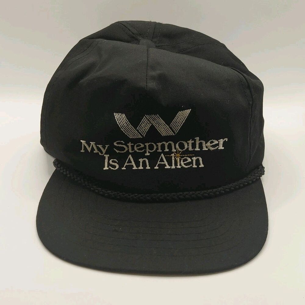Vintage My Stepmother is An Alien Hat Black Adjustable